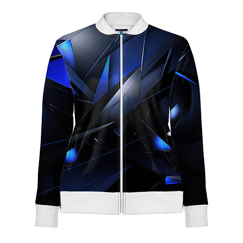 Женская олимпийка Blue black background / 3D-Белый – фото 1