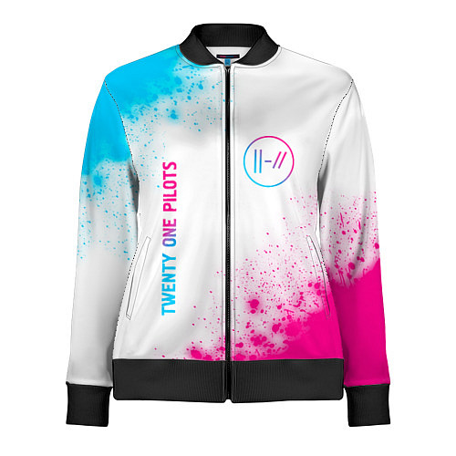 Женская олимпийка Twenty One Pilots neon gradient style: надпись, си / 3D-Черный – фото 1