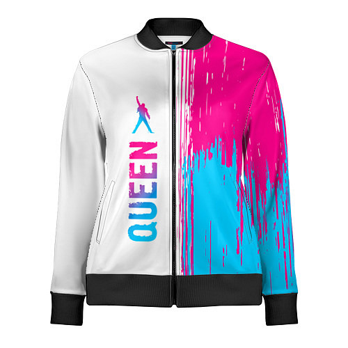 Женская олимпийка Queen neon gradient style: по-вертикали / 3D-Черный – фото 1