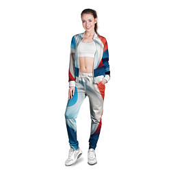Олимпийка женская Объемная белая синяя красная текстура, цвет: 3D-белый — фото 2