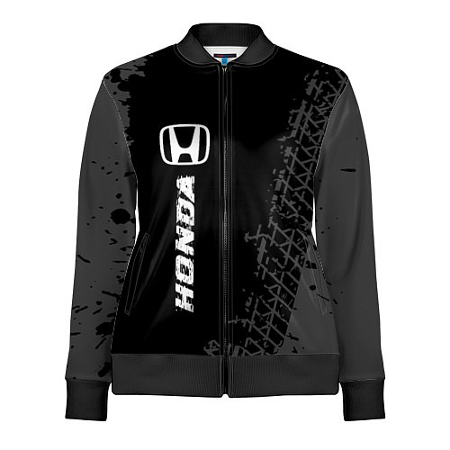Женская олимпийка Honda speed на темном фоне со следами шин: по-верт / 3D-Черный – фото 1