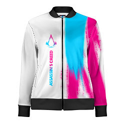 Олимпийка женская Assassins Creed neon gradient style: по-вертикали, цвет: 3D-черный