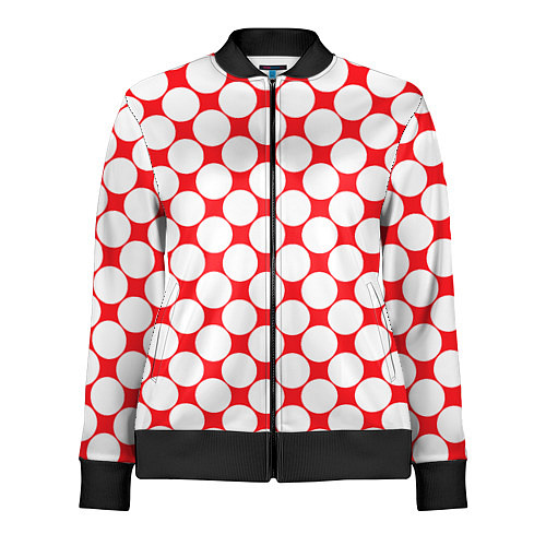 Женская олимпийка Узор в красное ретро-яблоко / 3D-Черный – фото 1