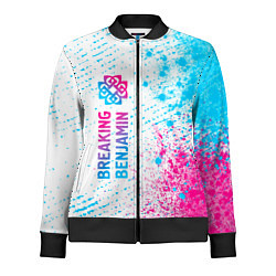 Олимпийка женская Breaking Benjamin neon gradient style: по-вертикал, цвет: 3D-черный