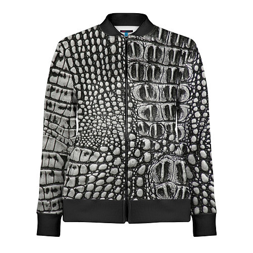 Женская олимпийка Кожа крокодила - текстура / 3D-Черный – фото 1