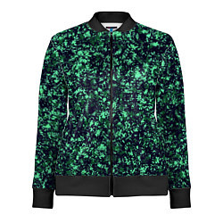 Олимпийка женская Сине-зелёный пёстрый паттерн, цвет: 3D-черный