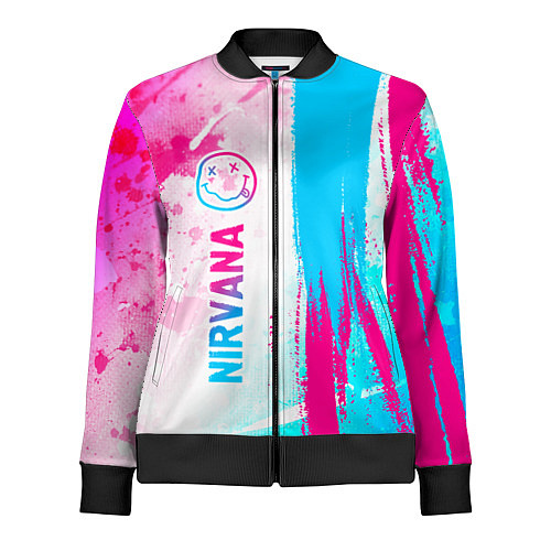 Женская олимпийка Nirvana neon gradient style: по-вертикали / 3D-Черный – фото 1