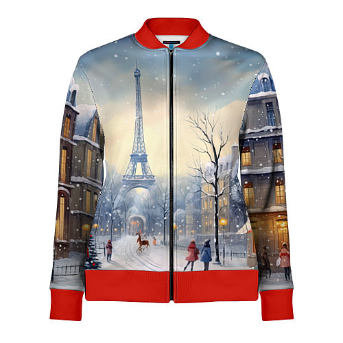 Женская олимпийка Новогодний Париж / 3D-Красный – фото 1