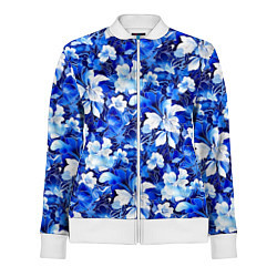 Олимпийка женская Голубой цветник, цвет: 3D-белый