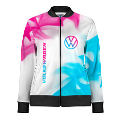 Олимпийка женская Volkswagen neon gradient style вертикально, цвет: 3D-черный