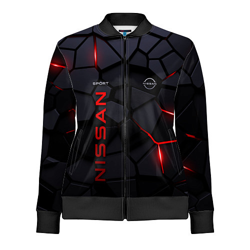 Женская олимпийка Nissan - плиты с эффектом свечения / 3D-Черный – фото 1