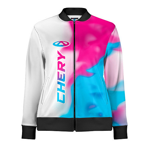 Женская олимпийка Chery neon gradient style по-вертикали / 3D-Черный – фото 1