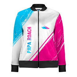 Олимпийка женская Papa Roach neon gradient style вертикально, цвет: 3D-черный