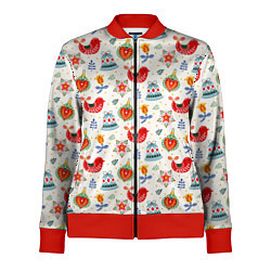 Олимпийка женская Рождественские узоры, цвет: 3D-красный