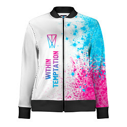 Женская олимпийка Within Temptation neon gradient style по-вертикали