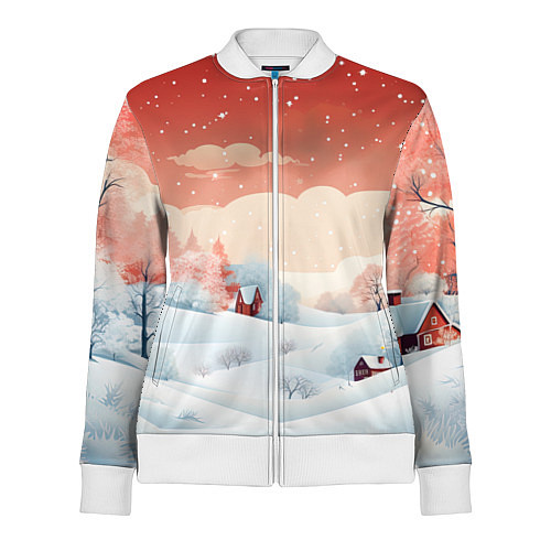 Женская олимпийка Зимняя сказка на пороге / 3D-Белый – фото 1