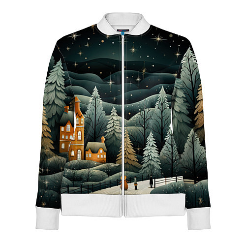 Женская олимпийка Зима в городе ожидание праздника / 3D-Белый – фото 1