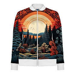 Олимпийка женская Мерцание праздника новогодний орнамент, цвет: 3D-белый