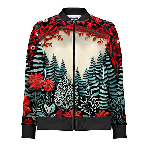 Женская олимпийка Зимнее кружево / 3D-Черный – фото 1