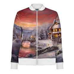 Олимпийка женская Морозная сказка праздника, цвет: 3D-белый