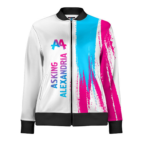 Женская олимпийка Asking Alexandria neon gradient style по-вертикали / 3D-Черный – фото 1