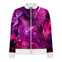 Олимпийка женская Фиолетовые и розовые кристалы, цвет: 3D-белый