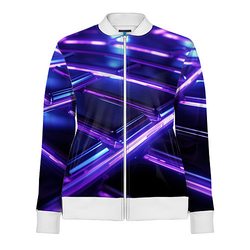 Женская олимпийка Фиолетовые неоновые плиты / 3D-Белый – фото 1