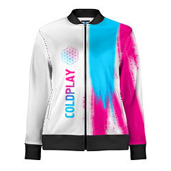 Женская олимпийка Coldplay neon gradient style по-вертикали