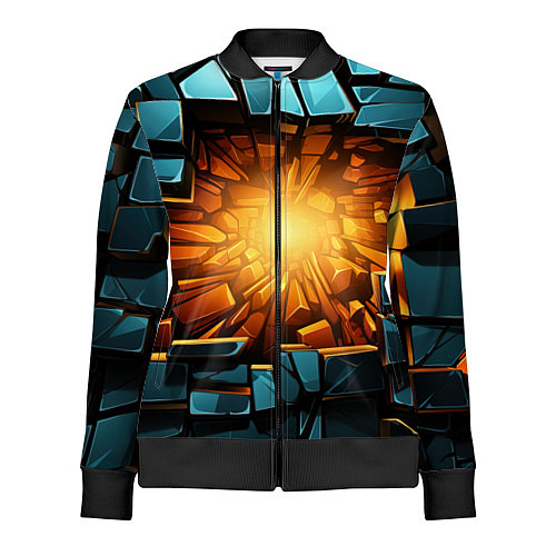 Женская олимпийка Геометрическая огненная яма иллюзия / 3D-Черный – фото 1