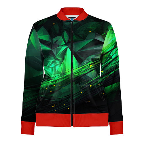 Женская олимпийка Абстрактный лабиринт зелени / 3D-Красный – фото 1