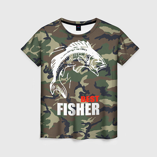 Женская футболка Best fisher / 3D-принт – фото 1