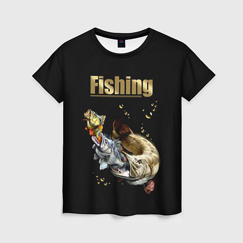 Женская футболка Gold Fishing / 3D-принт – фото 1