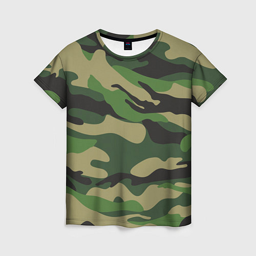 Женская футболка Камуфляж: хаки/зеленый / 3D-принт – фото 1