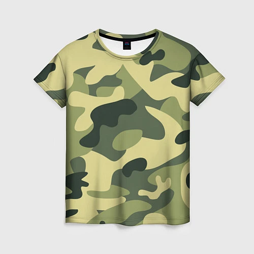 Женская футболка Камуфляж: зеленый/хаки / 3D-принт – фото 1