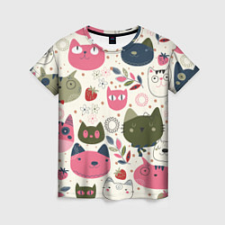 Женская футболка Радостные котики