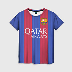 Футболка женская FCB Messi: Qatar Airways, цвет: 3D-принт