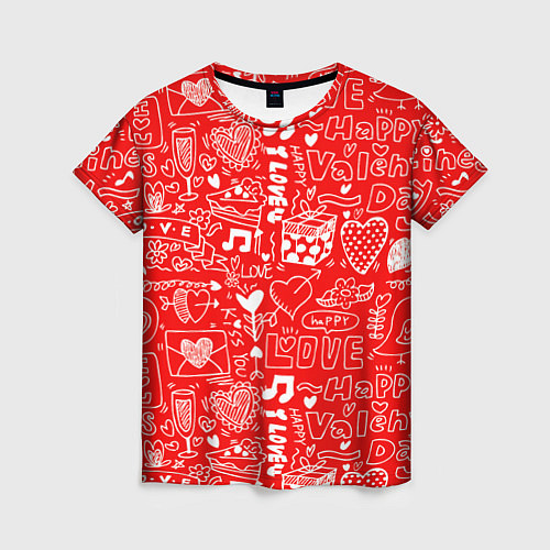 Женская футболка Valentine Pattern / 3D-принт – фото 1