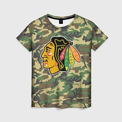 Женская футболка Blackhawks Camouflage