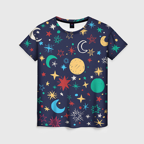 Женская футболка Звездное небо / 3D-принт – фото 1