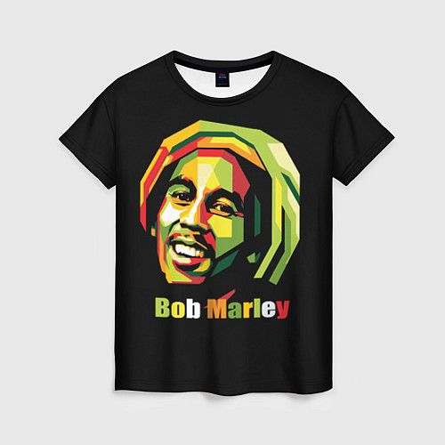 Женская футболка Bob Marley Smile / 3D-принт – фото 1