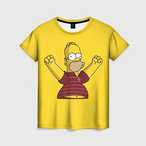 Женская футболка Гомер-болельщик / 3D-принт – фото 1
