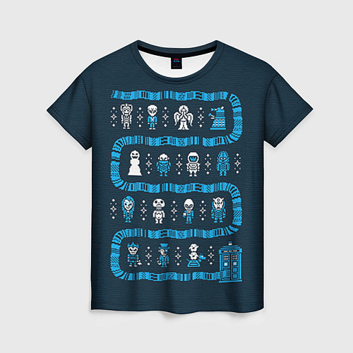Женская футболка Доктор Кто: узор / 3D-принт – фото 1