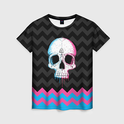 Женская футболка Colored Skull / 3D-принт – фото 1
