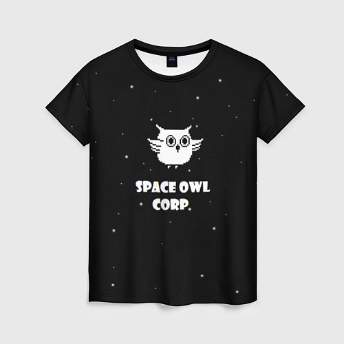 Женская футболка Космическая сова / 3D-принт – фото 1