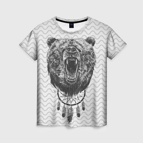Женская футболка Bear Dreamcatcher / 3D-принт – фото 1