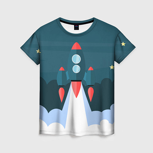Женская футболка Ракета / 3D-принт – фото 1