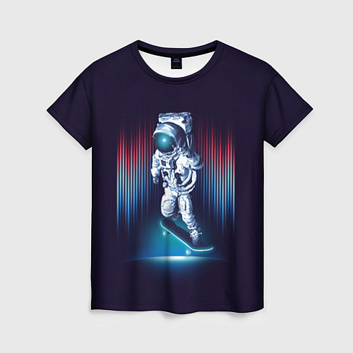 Женская футболка Космический скейтбордист / 3D-принт – фото 1