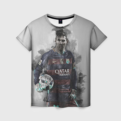 Женская футболка Lionel Messi / 3D-принт – фото 1