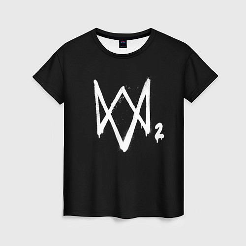 Женская футболка Watch Dogs 2 лого / 3D-принт – фото 1