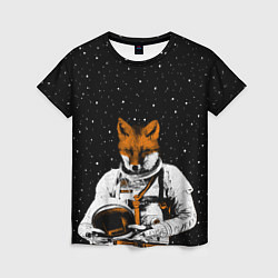 Женская футболка Лис космонавт